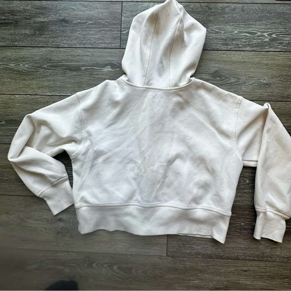 Old Navy Active Dynamic‎ Fleece Cropped Hoodie Girls XL Womens XS White Full Zip